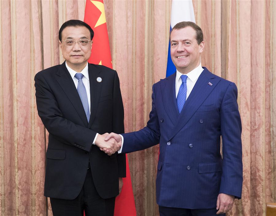TAJIKISTAN-DUSHANBE-LI KEQIANG-RUSSIAN PM-MEETING