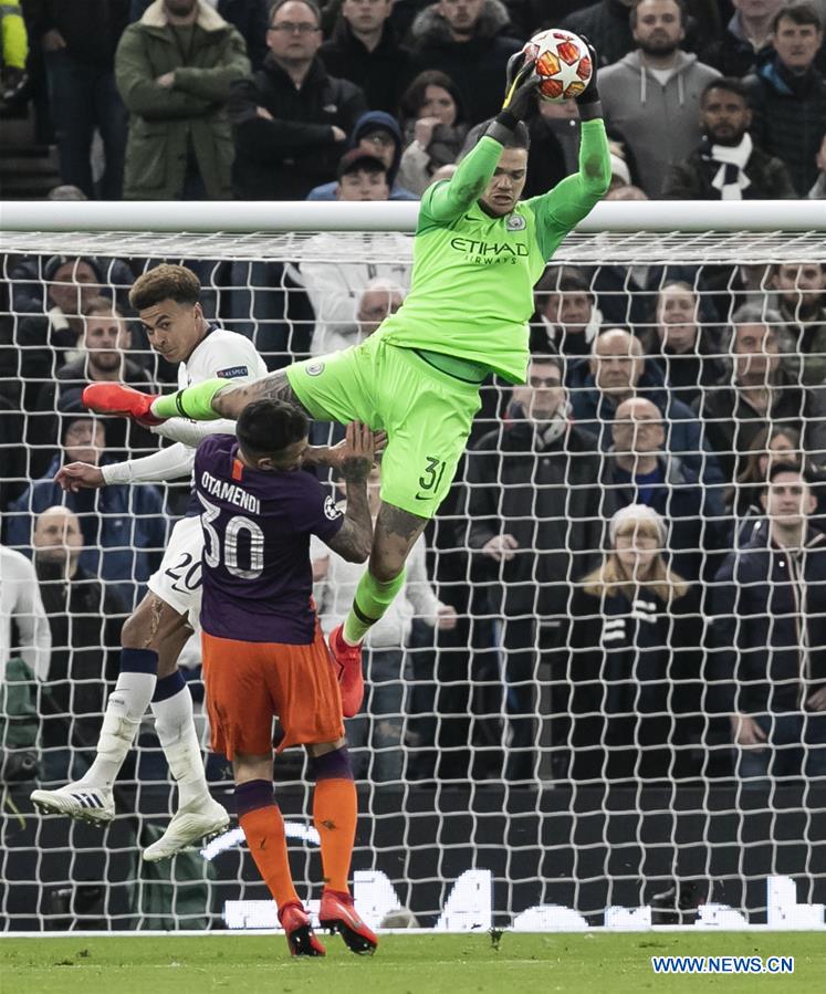 (SP)BRITAIN-LONDON-FOOTBALL-CHAMPIONS LEAGUE-QUARTERFINAL-TOT HOTSPUR VS MAN CITY