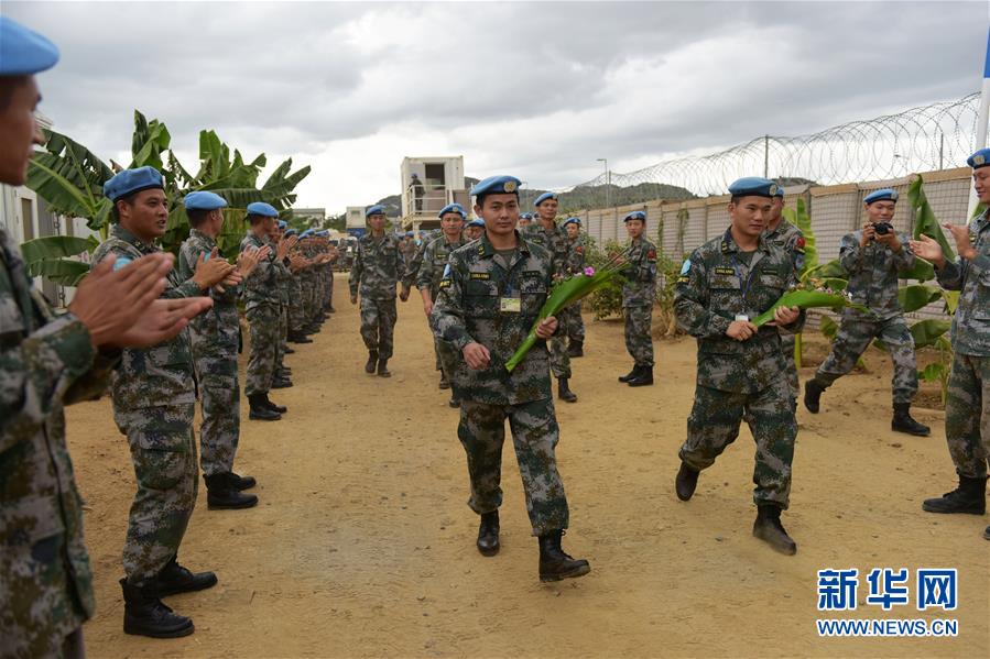 (國際)(1)中國駐南蘇丹維和步兵營受傷戰士姚道祥、吳樂重返戰位