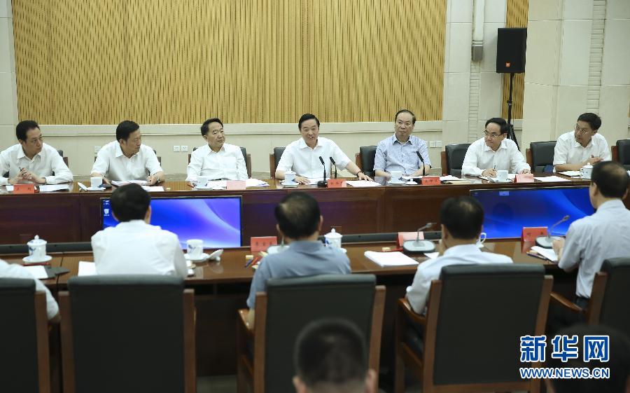 8月31日，中宣部在北京召開創新新聞傳播工作交流會，中共中央政治局委員、中央書記處書記、中宣部部長劉奇葆出席會議并講話。新華社記者蘭紅光攝