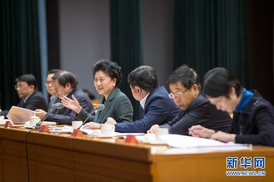 1月16日，中共中央政治局委員、國務院副總理劉延東在北京出席“加強和改進新形勢下高校思想政治工作專題研討班”開班式。 新華社記者崔新鈺 攝