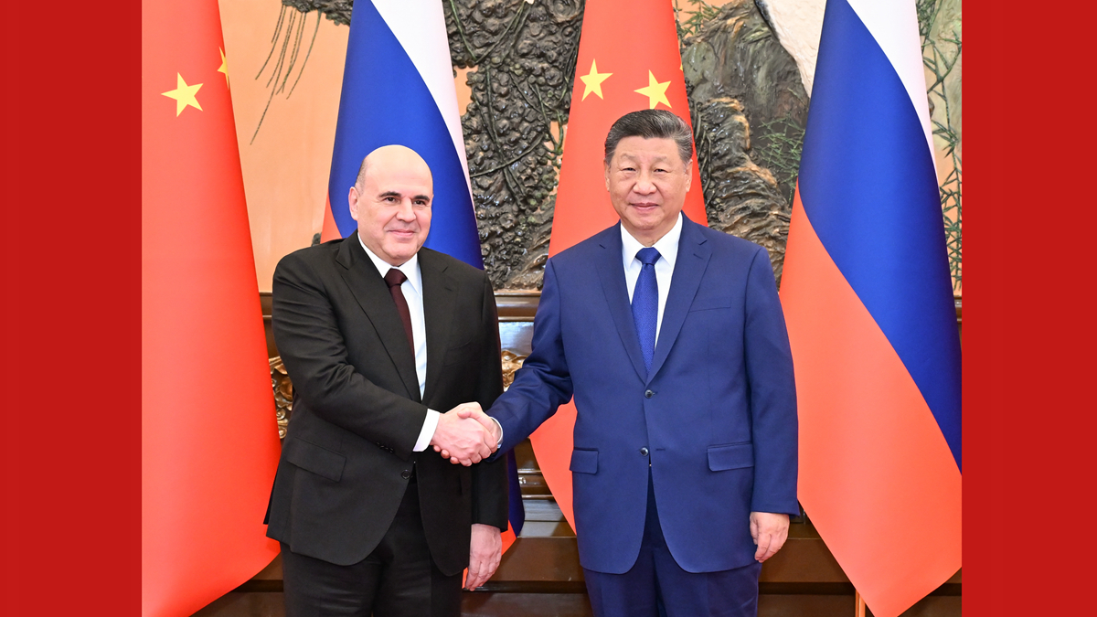 習近平會見俄羅斯總理米舒斯京