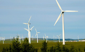 航拍“風電之都”輝騰錫勒草原風力發電場