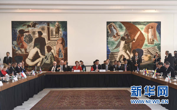 當地時間7月17日，國家主席習近平出席在巴西利亞舉行的中國－拉美和加勒比國家領導人會晤。 新華社記者 李學仁 攝