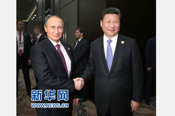 11月15日，國家主席習近平在土耳其安塔利亞會見俄羅斯總統普京。 新華社記者馬占成攝